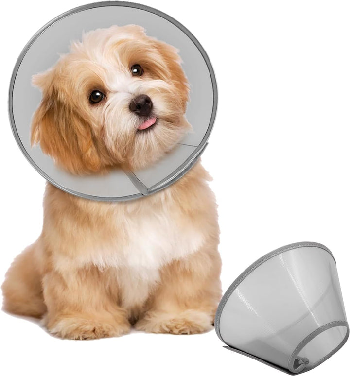Dog Cone Collar Adjustable after Surgery, Comfortable Pet Recovery Collar & Cone for Large Medium Small Dogs, Elizabethan Dog Neck Collar Plastic Practical