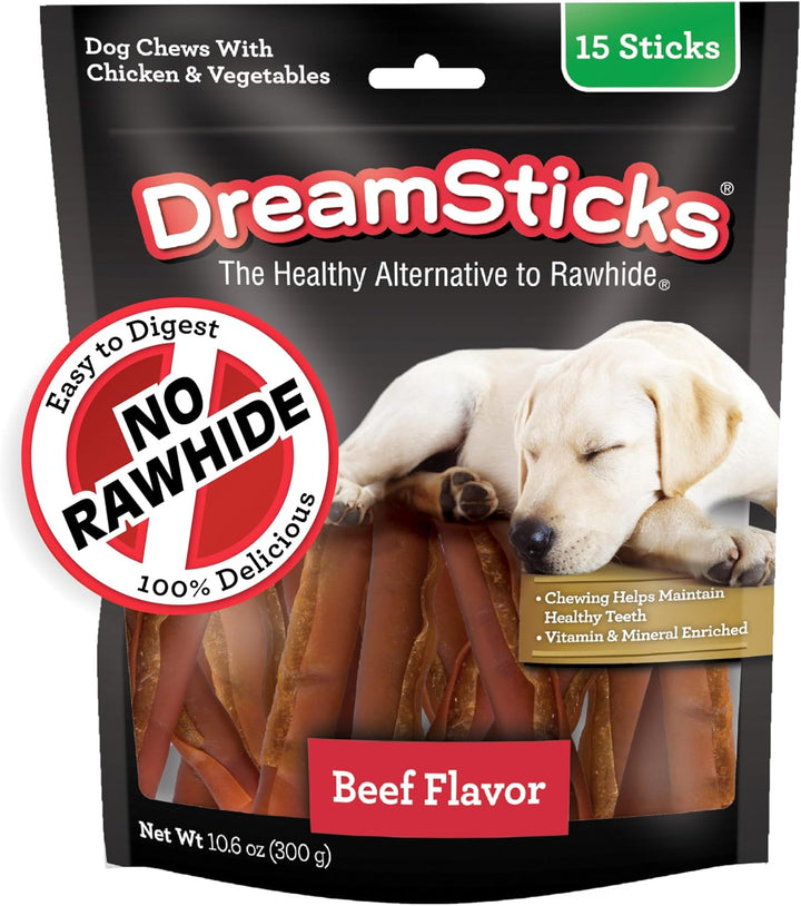 Dreamsticks with Real Chicken Chews for Dogs, 15 Count, These Easy-To-Digest Rawhide-Free Chews Are a Dog’S Favorite Distraction