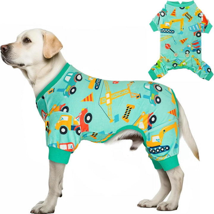Dog Pajamas Velvet Dog Pajamas Large Sized Dogs Soft Dogs Clothes Pjs with Yellow Ducks Pattern Stretchy Pet Jammies Coat Comfy Pet Onesie Costume, 3X-Large