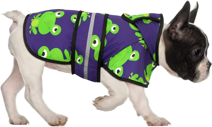 Dog Raincoat Jacket Reflective Adjustable Hooded Pet Poncho Rain Coat with Leash Hole for Small to X-Large Dogs Yellow - L