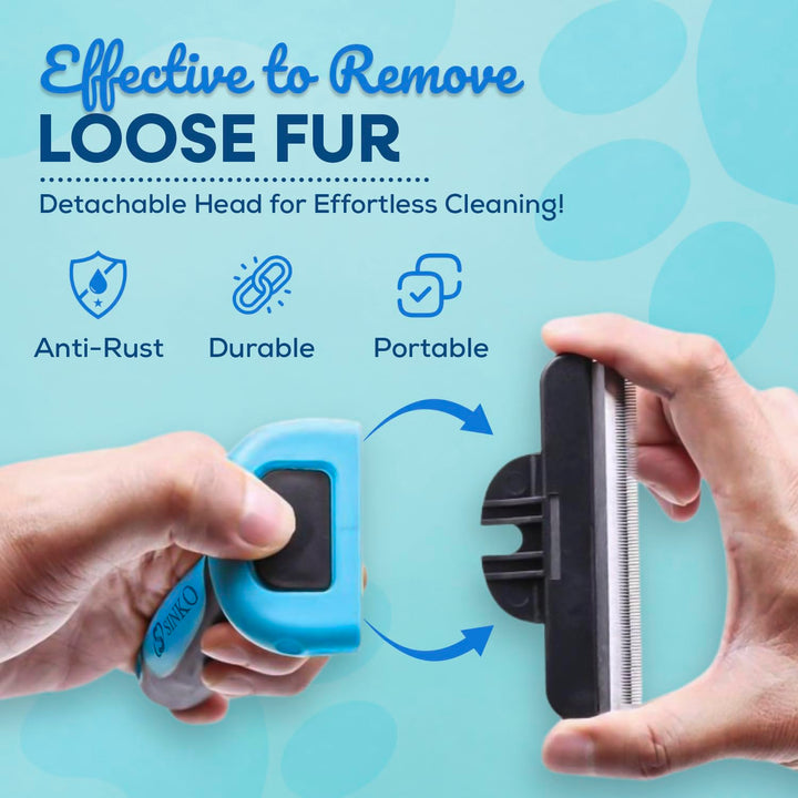 Deshedding Tool for Dogs & Cats, Pet Grooming Brush, Skin Friendly Deshedding Tool, Dog Brush for Shedding, Effectively Reduces Shedding by up to 95% for Short Medium Long Pet Hair (Blue)