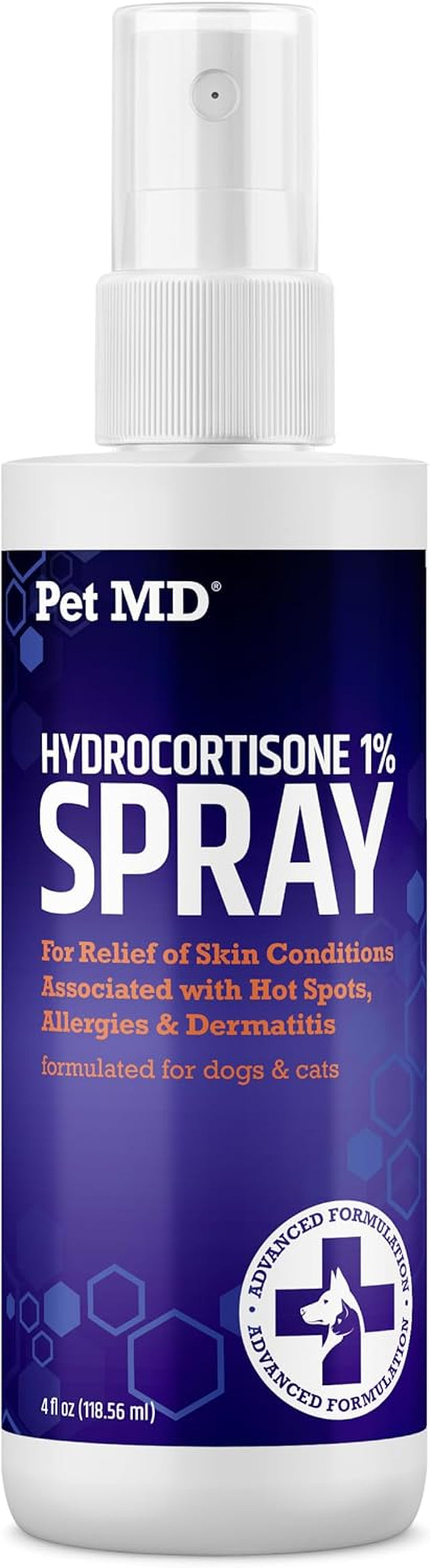 Hydrocortisone Spray for Dogs, Cats, Horses - Itch Relief Spray & Hot Spot Treatment for Dogs, Irritated Dry Itchy Skin, Allergies, and Dermatitis - Reduces Topical Inflammation - 4 Oz