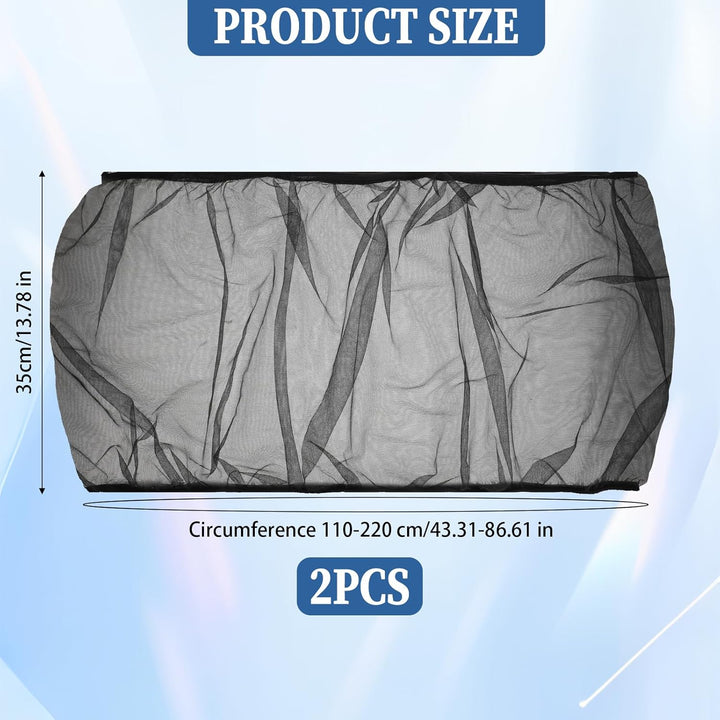 2Pcs Universal Bird Cage Seed Catcher, Adjustable Bird Cage Netting Seed Catcher, Large Stretchy Bird Cage Cover Skirt, Soft Airy Cage Net Stretchy Skirt for round Square Cages (Black)