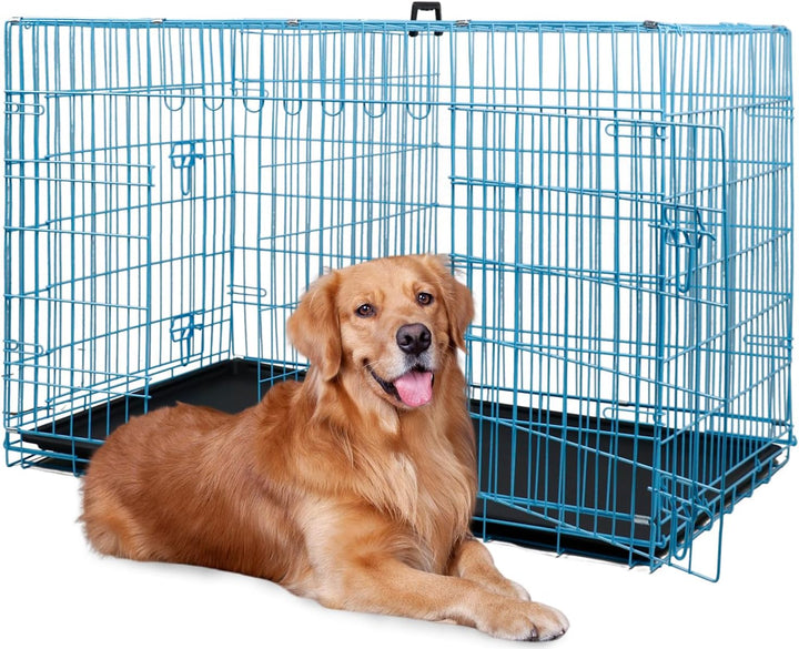 | Dog Crate | 18" | Black | Foldable Metal Kennel with Single Doors, Secure Slide-Bolt Latches, Leakproof Tray | Portable Dog Cage for Small Breeds | for Travel, Indoor & Outdoor Use