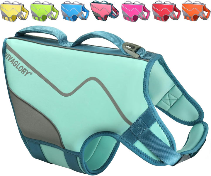 Neoprene Dog Life Vest, Dog Life Jacket for Swimming & Boating, Lightweight & Buoyancy for Puppy Doggy, Swimming Vest with Handle, XS, Raspberry Pink