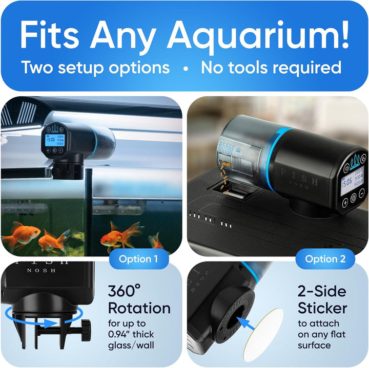 Automatic Fish Feeder for Aquarium - New Generation 2025, Auto Food Dispenser with Timer for Small Tank, Big Aquariums & Pond (Blue)