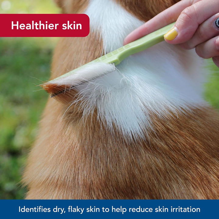 Pet Safari Double Row Comb - Helps Dry Skin - for Flea Prevention and Detection in Pets with Short and Long Hair