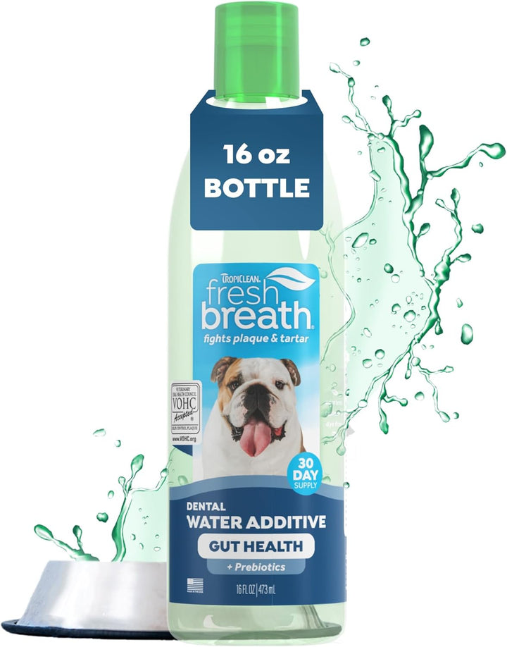 Fresh Breath Water Additive for Dogs, Dog Breath Freshener and Teeth Cleaning Solution, No Toothpaste or Toothbrush Required, 33.8Oz.