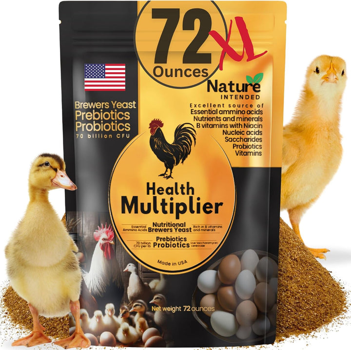 Brewer'S Yeast + Probiotics + Niacin + Vitamins Supplement for Ducks, Chickens and Poultry. (Molt Recovery, Severe Stress, Egg Quality and Development) 10-Ounce Resealable Foil-Lined Pouch