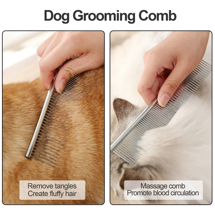 7Pcs Pet Flea Comb Fine Tooth Comb and Pet Stainless Steel Combs for Dogs Cats Pet