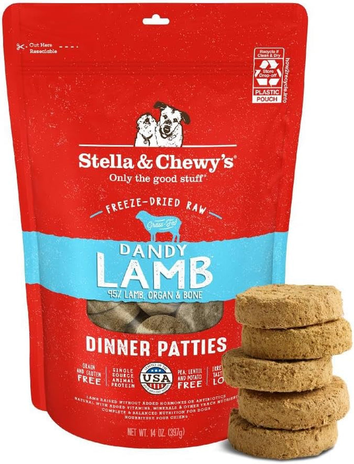 Freeze-Dried Raw Dinner Patties - Beef Recipe - High Protein Grain-Free Puppy & Dog Food - Perfect for Picky Eaters - 25 Oz