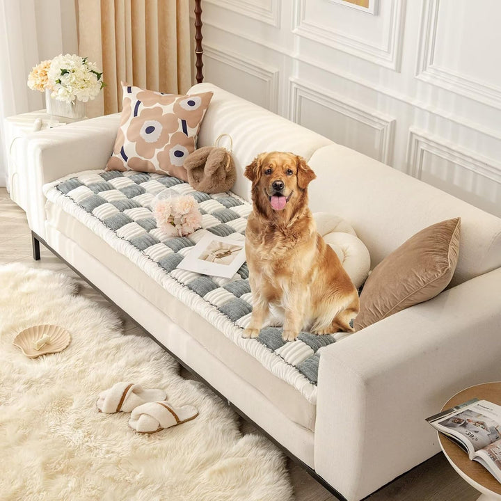 Dog Couch Cover Protector, Dog Couch Coves for Sofa, Couch Cushion for Dogs Washable, Pet Mat Bed Couch Covers for Large Dogs (27.5 X 70.86 Inch, Dark Khaki)