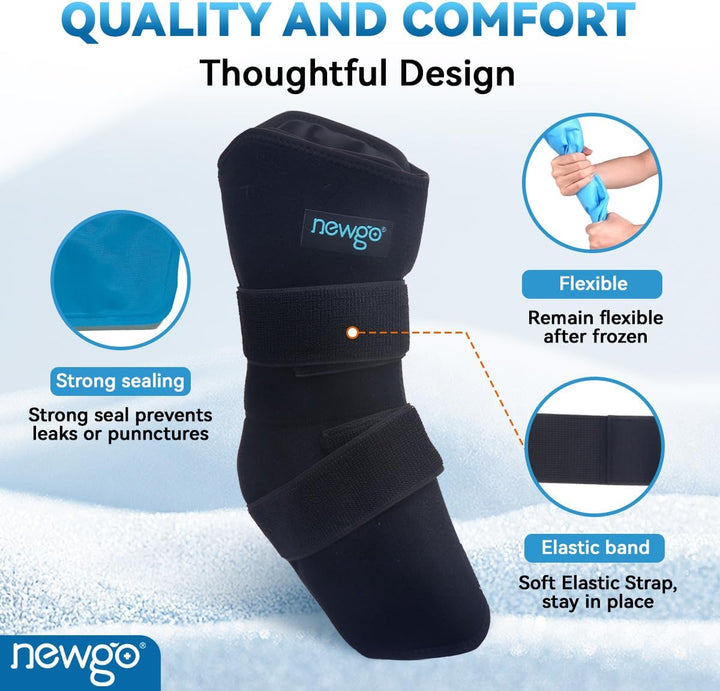 Horse Ice Pack Reusable Horse Leg Wrap for Injury, Cooling Horse Knee Wrap Full Coverage Leg Ice Boot Cold Pack 2 Wrap with 4 Gel Packs for Knee, Legs, Boots, and Hooves