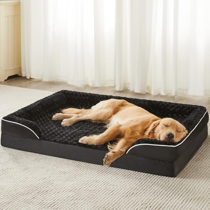 Dog Beds for Large Sized Dogs, Washable Orthopedic Dog Couch Sofa Bed with Waterproof Lining & Non-Skid Bottom for Pet Sleeping