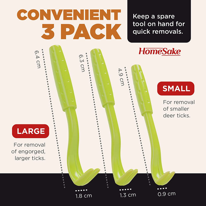 Tick Removal Tool for Dogs, Cats and Humans | Ultra-Safe Tick Twister | Removes Entire Head & Body | Pain-Free Ticks Remover | 100% Chemical-Free Tick Control Products | 1 Pack of 3