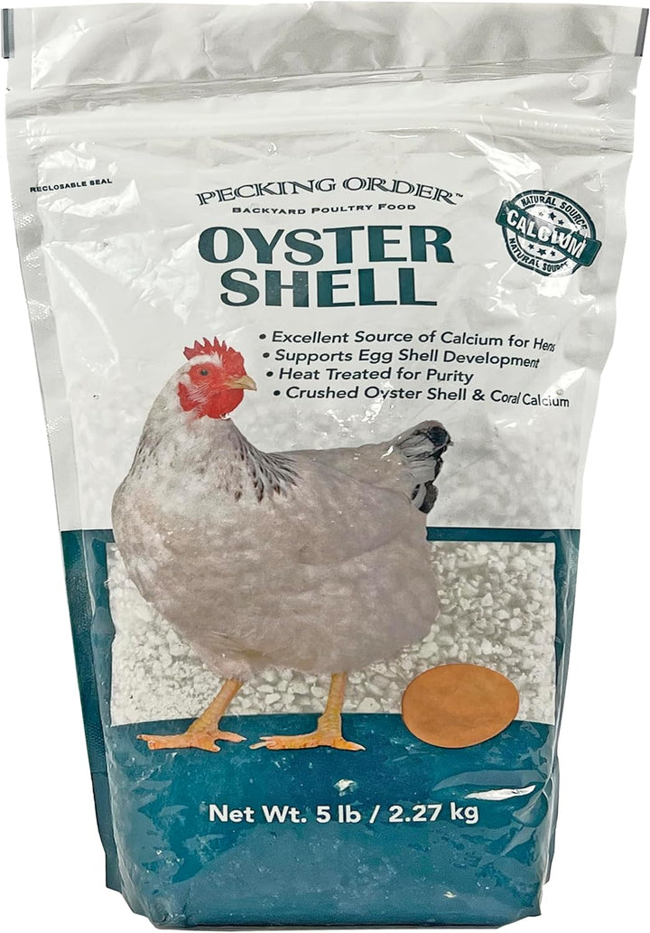 Oyster Shell - Calcium Supplement to Support Laying Hens and Strong Egg Shell Development (5 LB)