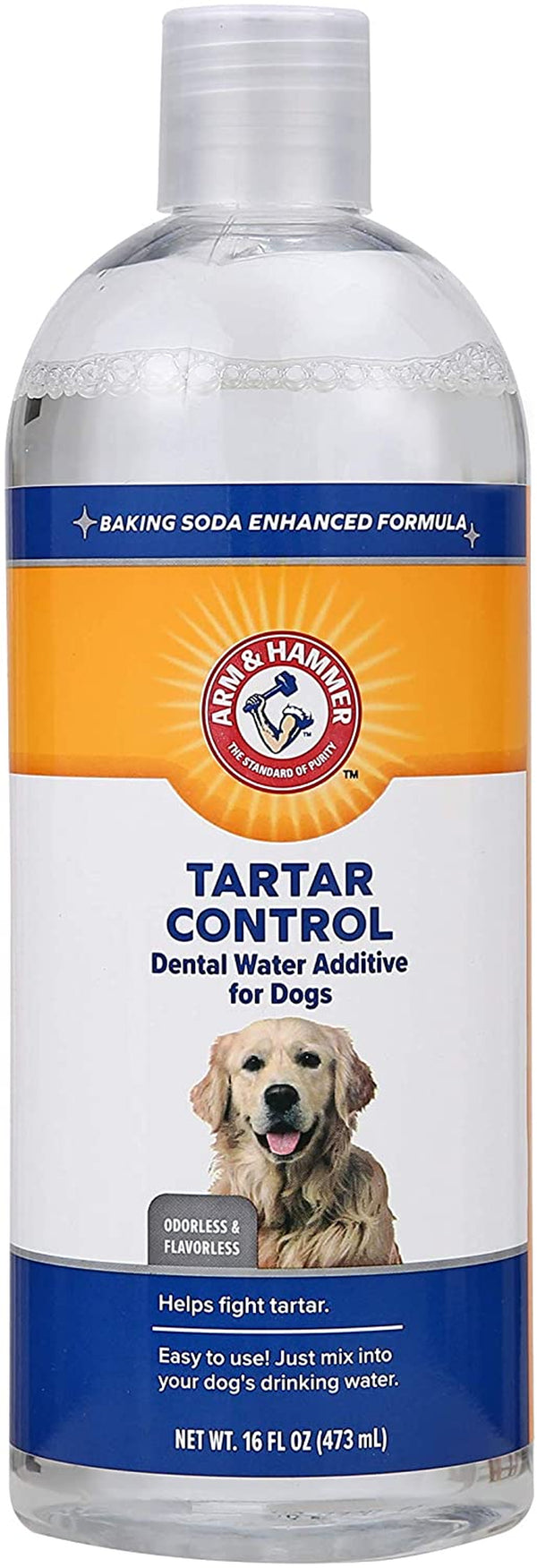 Dog Water Additive for Dental Care - Bad Breath Eliminator for Dogs & Dog Breath Freshener - Dog Tooth Plaque Cleaner & Dog Tartar Remover - 16 Fl Oz Dental Rinse for Dogs - Package of 1