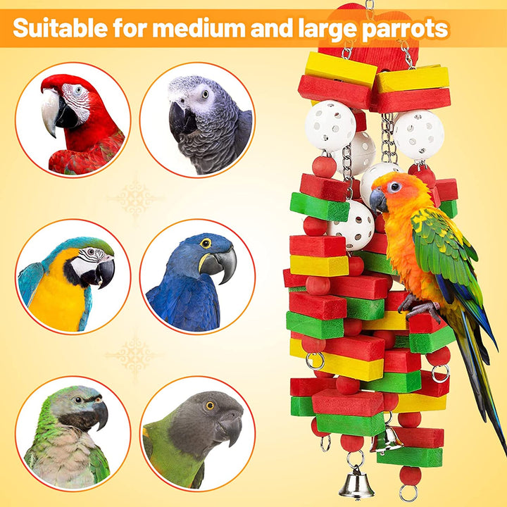 Large Bird Parrot Toys for Cockatoos African Grey Macaws and Amazon Parrots Bird Gift
