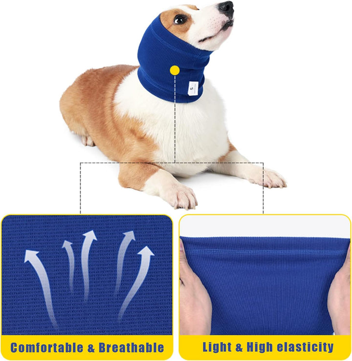 Dog Calming Hoodie Quiet Head Cover Sleeves-Ear Covers Hood for Noise Bath, the Grooming and Force Drying Head Protection for Anxiety Relief and Calming Dog Neck and Ear Warmer, Fireworks 1Pack