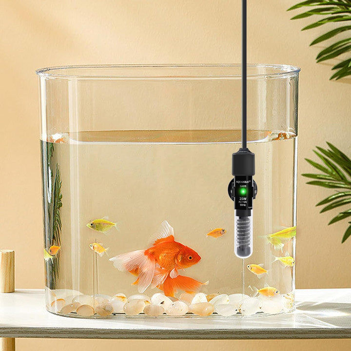 Aquarium Heater, 25W Small Betta Fish Tank Heater, Mini Preset Water Thermostat with a Thermometer