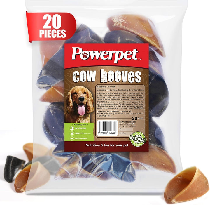 100% Natural Cow Hooves for Dogs – Durable Chews & Dental Treats for All Dog Breeds & Sizes, Helps Reduce Tartar & Boredom, Large Hoofs for Chewing, Supports Clean Teeth & Gums, 5 Pack