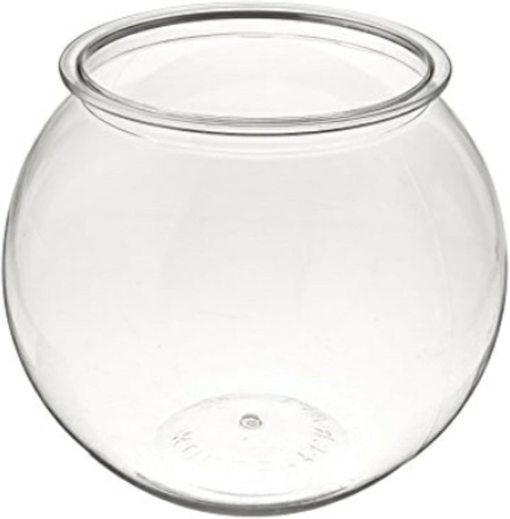 1 Gallon Fish Bowl: round Crystal Clear Plastic Is Break-Resistant and Light Weight. Ideal for Betta Fish Aquarium, Home Décor and Party Drinks