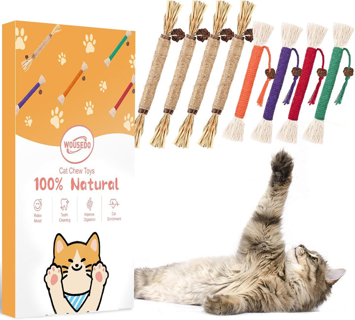 6 Pack Silvervine Sticks Cat Toy, Natural Chew Stick for Dental Care Teeth Cleaning,Matatabi Cat Nip Treat Toys for Indoor Cats& Kittens
