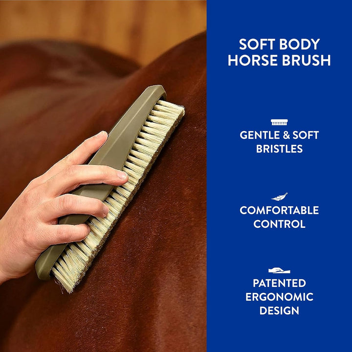 Professional Animal Equine Soft Body Horse Brush - Black