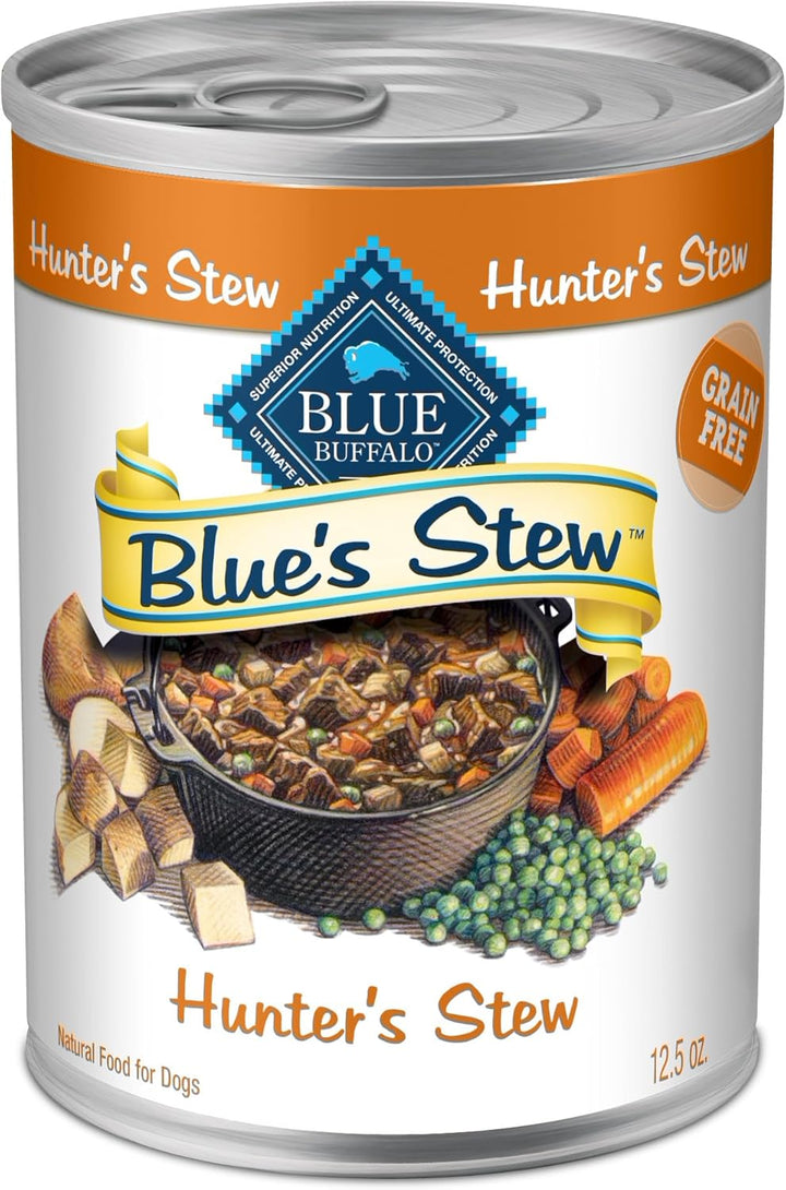 Blue'S Stew Natural Wet Dog Food, Made with Natural Ingredients, Hearty Beef and Country Chicken Variety Pack, 12.5-Oz Cans, 6 Count
