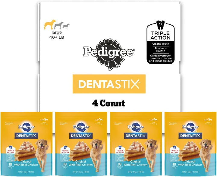 Dentastix Large Breed Dog Treats, Original, Beef & Fresh Flavor, 2.73 Lb. Variety Pack (51 Treats)