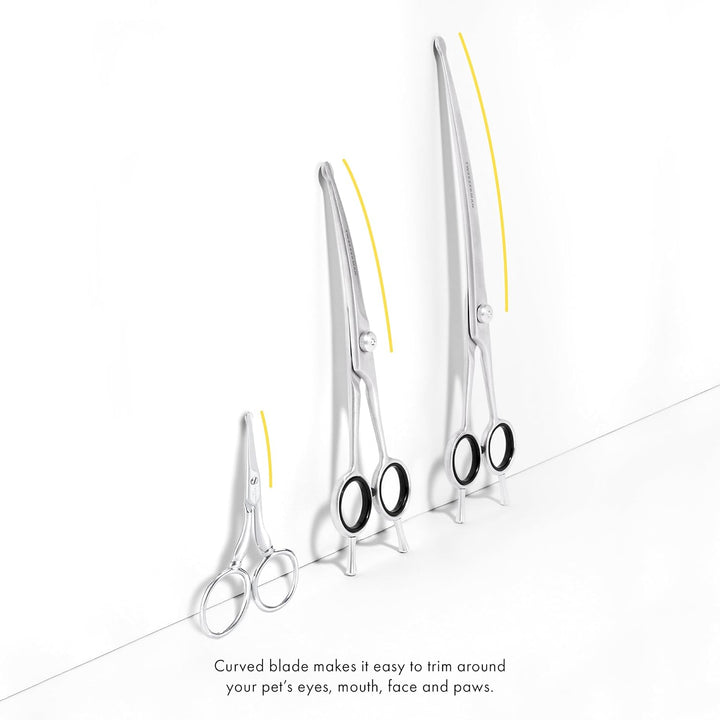 Pet Grooming Scissors, Stainless Steel Rounded Tip Trimming Shears for Dogs and Cats