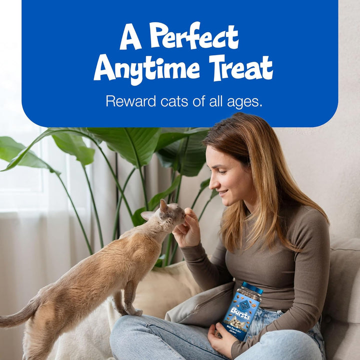 Bursts Crunchy & Creamy Cat Treats, Great for Training, Paw-Lickin' Chicken, 5-Oz Bag