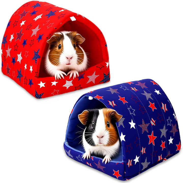 2 Pack Guinea Pig Hideout,Guinea Pig Bed Washable Small Animal House Cage Accessories for Mouse Chinchillas Hamsters Hedgehogs Ferrets Bearded Dragons and Rats