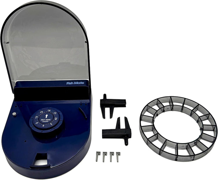 14-Feed Automatic Aquarium Fish Feeder (F14) - Timer Controlled for Precise Reliable Feeding, Vacation or Daily Use with Included Clamps, Serves up to 14 Meals