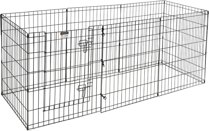Dog Playpen - Foldable Metal Exercise Puppy Play Pen with 8 24X30In Panels - Indoor/Outdoor Pen with Door for Dogs, Cats or Small Animals by