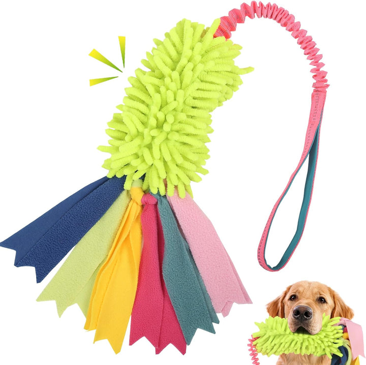 Dog Tug Toy, Dog Toys for Aggressive Chewers - Strong Squeak Rope Toy, Easy to GRAP Chew Toy for Large Dogs, Puppies, Middle Dogs - Ideal for Training and Play, Hand Made