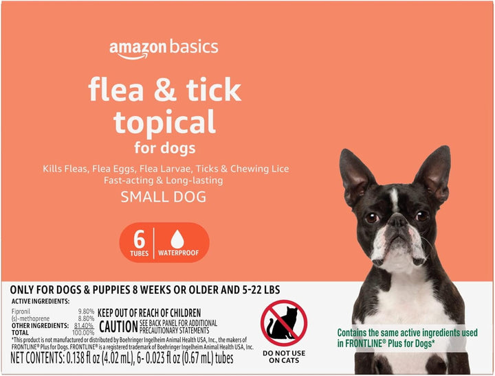 Flea and Tick Topical Treatment for Small Dogs (5-22 Pounds), 3 Count (Previously Solimo)