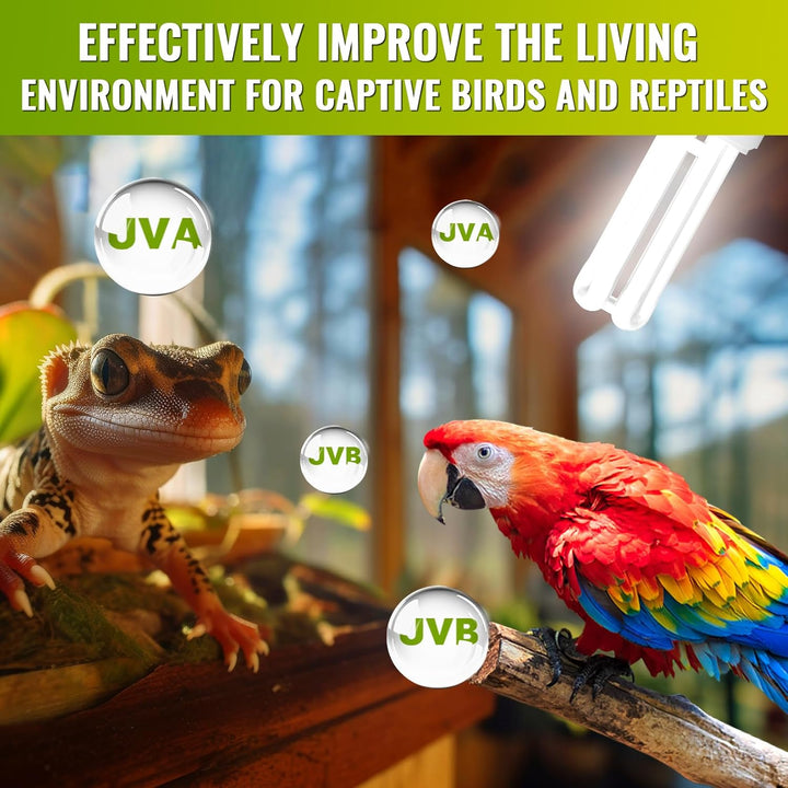UVB 5.0 Bulb for Birds Compact Fluorescent Light Bulb E26, UVB 5.0 Bird Light Bulb Compact UVB Lamp Bird Cage UVB Light for Captive Birds, Reptiles