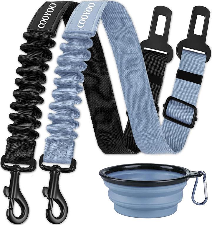 Dog Seat Belt,3 Piece Set Retractable Dog Car Harness Adjustable Dog Seat Belt for Vehicle Nylon Pet Safety Seat Belts Heavy Duty & Elastic