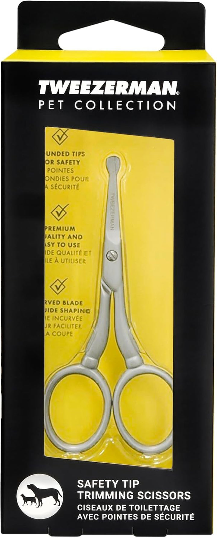 Pet Grooming Scissors, Stainless Steel Rounded Tip Trimming Shears for Dogs and Cats
