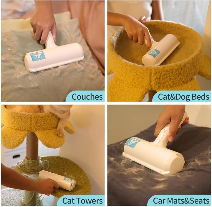 Pet Hair Removal Tool: Pet Hair Remover with Fur Bin - Reusable Lint Roller for Pet Hair - Cat and Dog Hair Remover for Couch, Furniture, Carpet, Clothes, Car Seat - Essential for Pet Owners