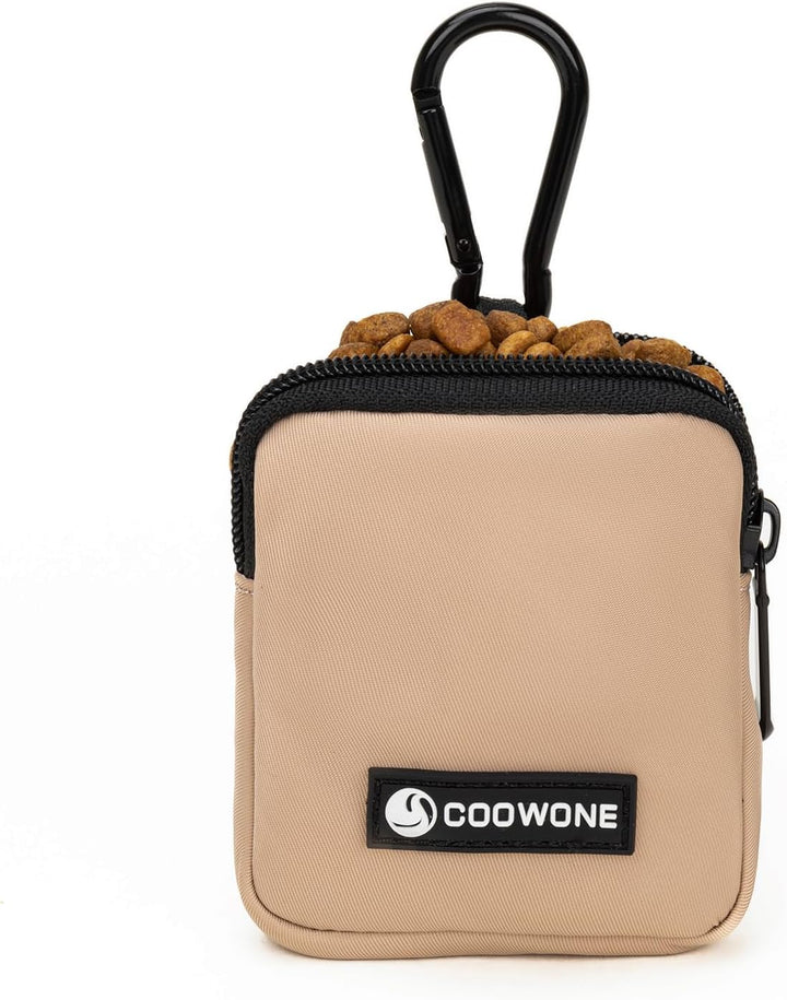 Waterproof Dog Treat Pouch, Dog Training Treat Pouch Built in Poop Bag Dispenser Adjustable Shoulder Bag (BLK) (BLK)