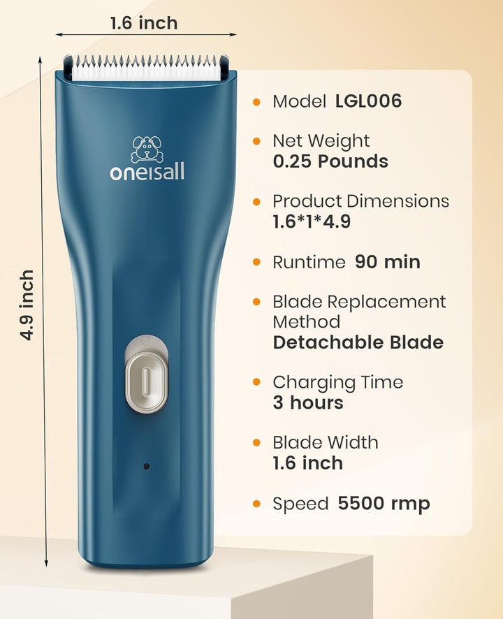 Pet Clipper for Cat Matted Hair, Pet Shaver for Cats Quiet Pet Clippers Waterproof Cordless Cat Clippers for Matted Hair Long Hair with Storage Bag (Green)