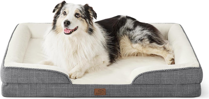 Orthopedic Dog Beds Large Sized Dog - Washable Large Dog Cat Bed Waterproof, Comfort Dogs Couch Sofa with Washable Removable Cover, Pet Bed with Nonskid Bottom, Grey, 35"