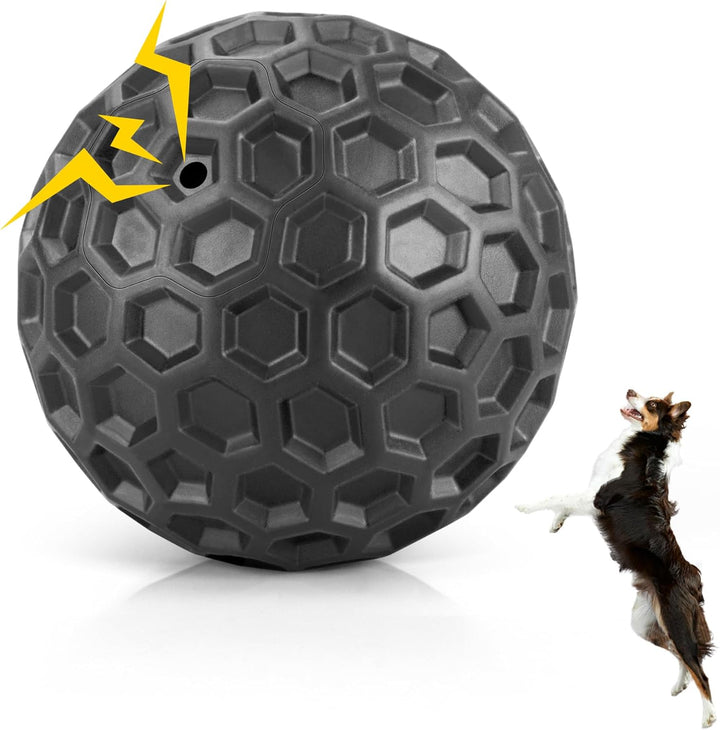 Indestructible Squeaky Dog Ball, Relieves Anxiety, Cleans Teeth, Interactive Chew Toy for Aggressive Chewers, Dog Toy for Large Breeds, Outdoor Waterproof