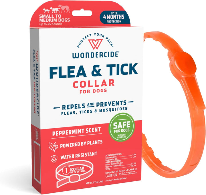 Dog Collar - Flea, Tick, and Mosquito Repellent for Dogs - with Natural Essential Oils - up to 4 Months Protection - Small Medium