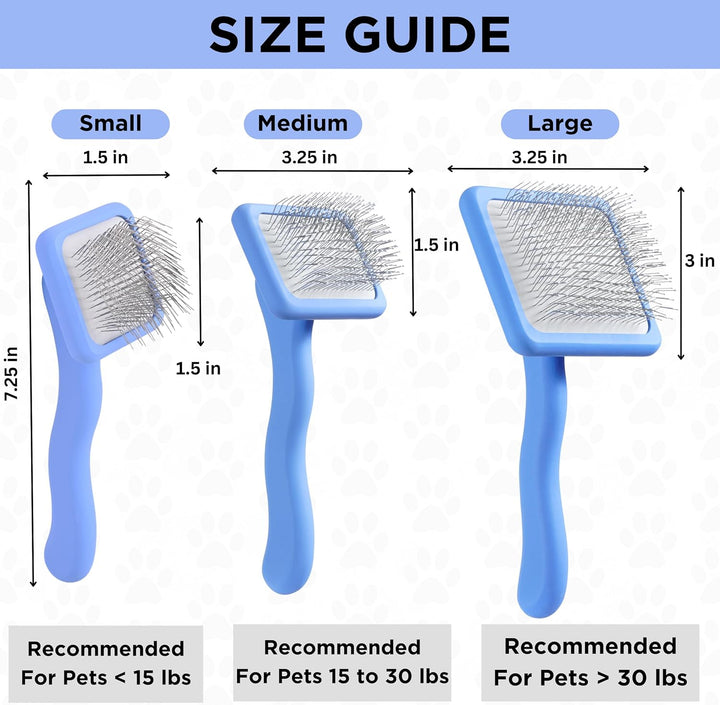 Slicker Brush for Dogs, Dog Grooming Supplies - Best Doodle & Poodle Brush for Long Haired Dogs - Goldendoodle Long Pin Detangler for Dematting (Large Curved)