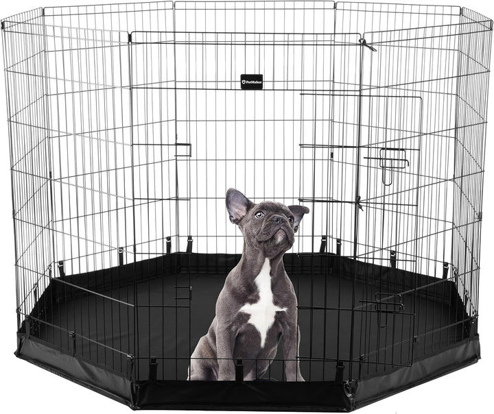 Dog Playpen - Foldable Metal Exercise Puppy Play Pen with 8 24X30In Panels - Indoor/Outdoor Pen with Door for Dogs, Cats or Small Animals by