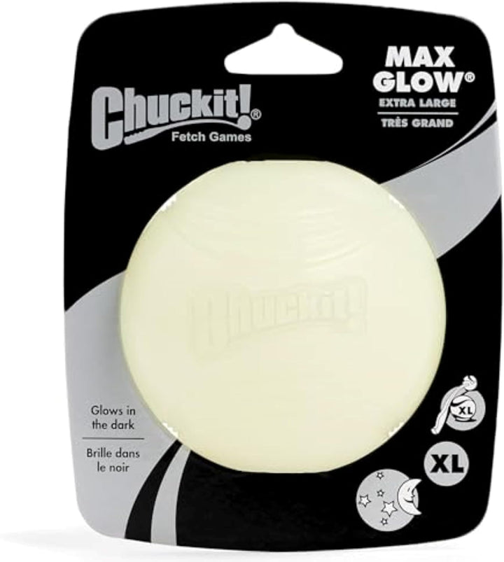 Glow in the Dark Bouncy Balls - Ball for Dogs, Chuckit Dog Toy, Max Glow Balls - Medium, 2.5 Inch Pack of 2