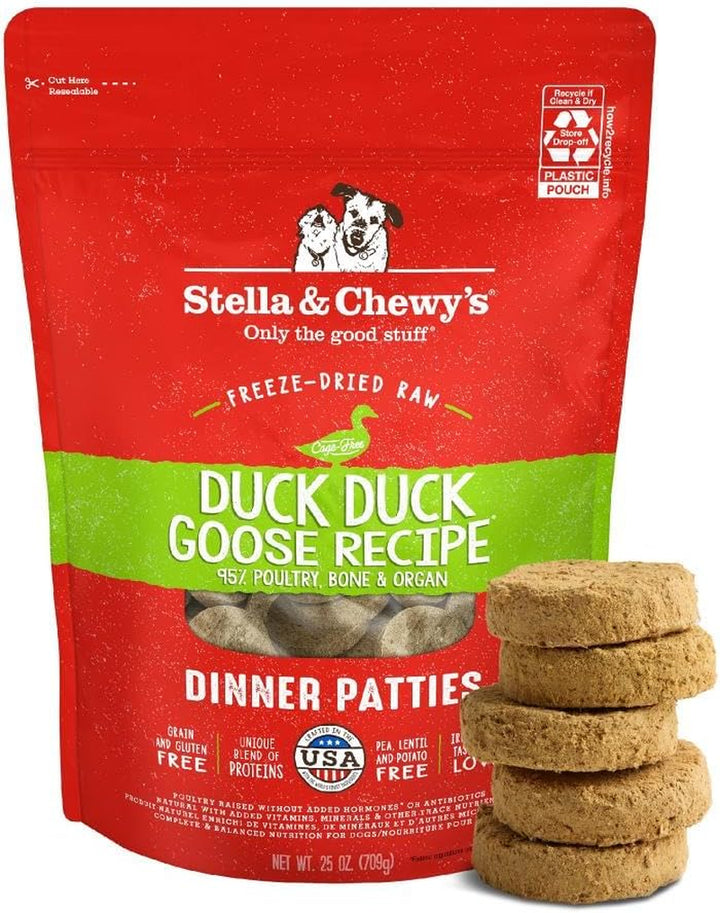 Freeze-Dried Raw Dinner Patties - Beef Recipe - High Protein Grain-Free Puppy & Dog Food - Perfect for Picky Eaters - 25 Oz